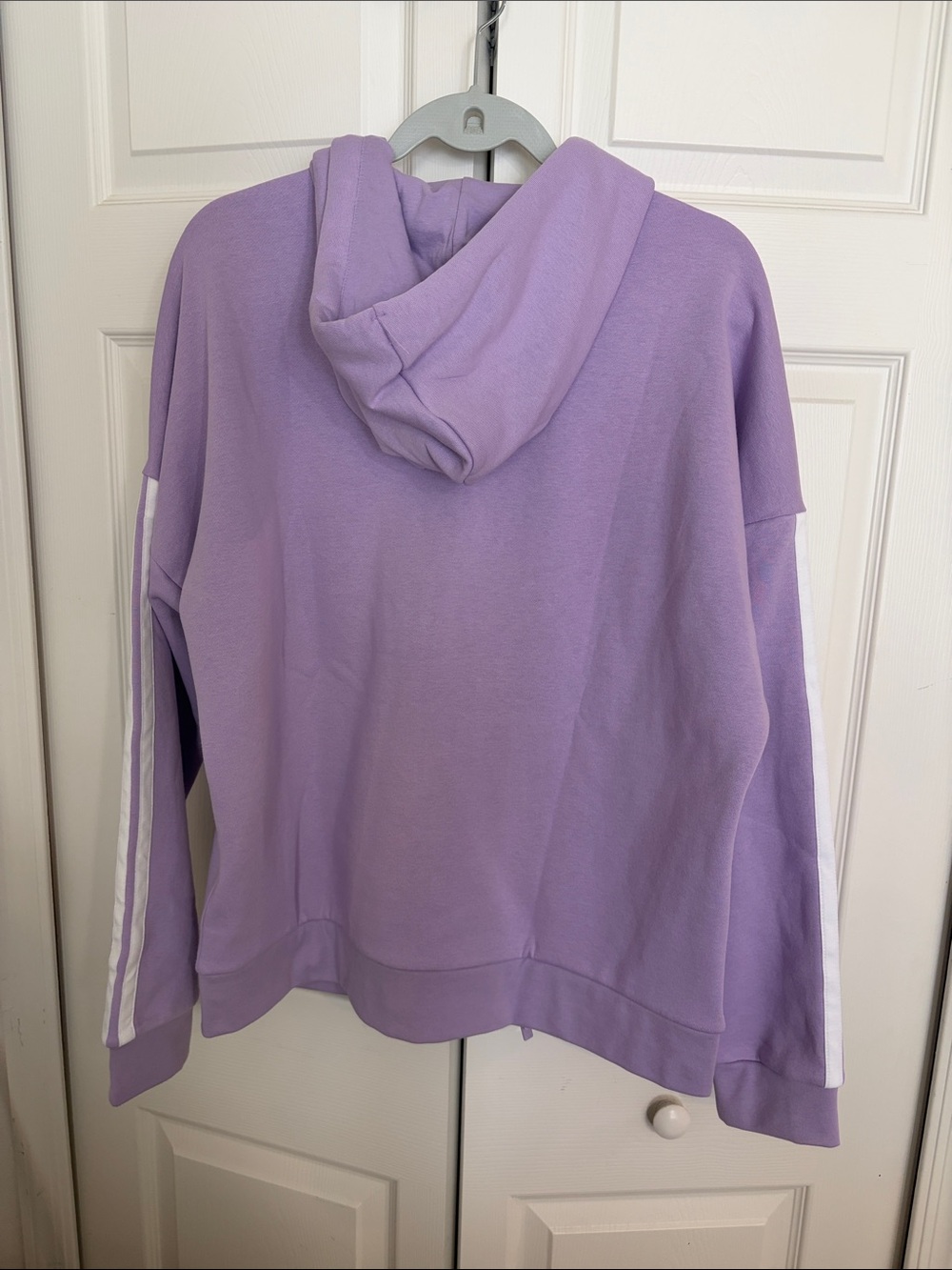 adidas Lavender Zip-Up Hoodie with White Three-Stripes - Picture 4 of 6